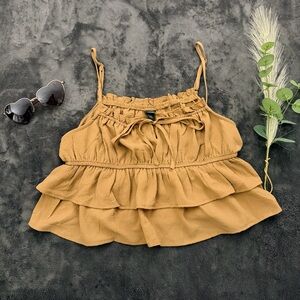 Wild Fable Camel Ruffle Fairycore Tank
